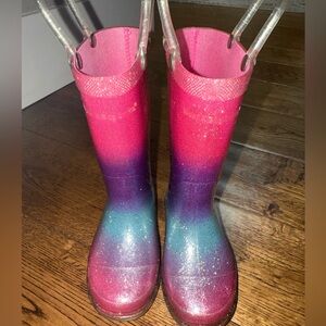 Western Chief Ombre Glitter Light Up Rainboots Size 6